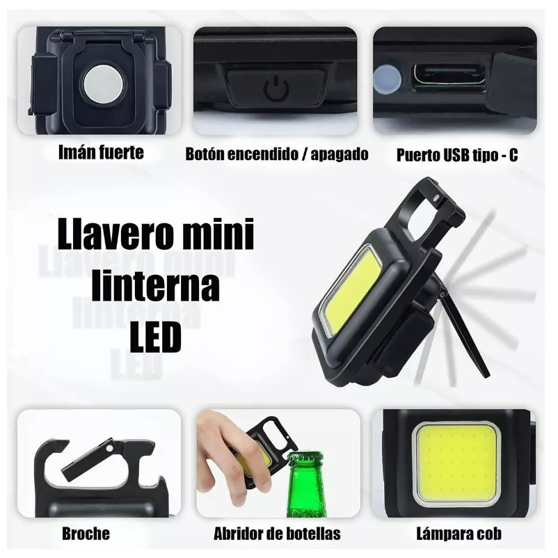 Lampara De Mano Mini Linterna Llavero