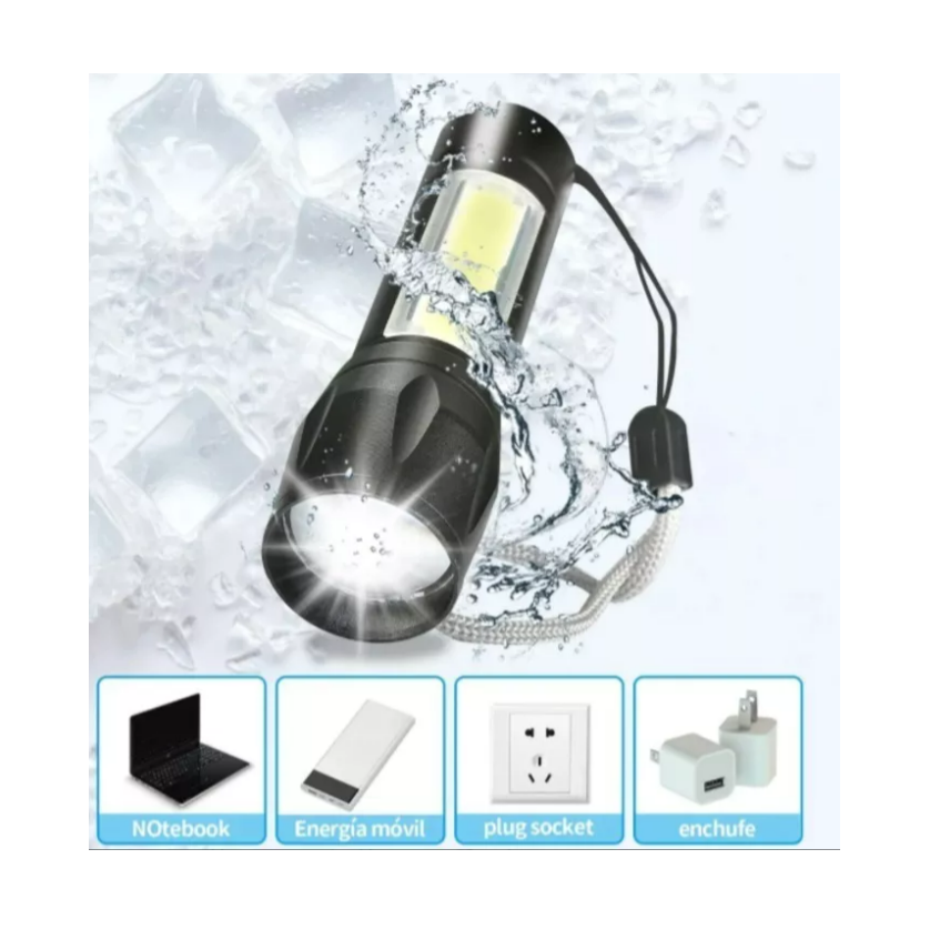 Lampara Tactica Recargable Usb Linterna